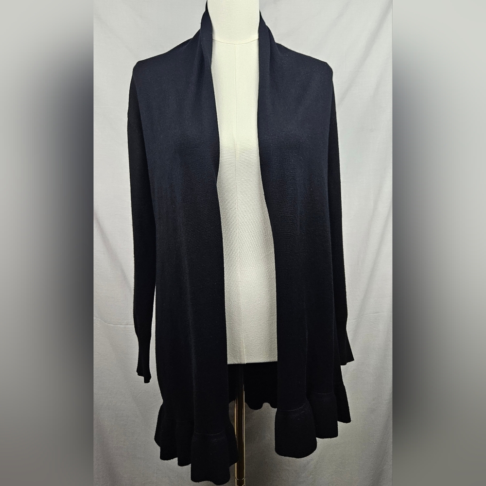 Vila Milano‎ Open Front Duster Cardigan Black Med Whimsigoth Dark Romantic Goth